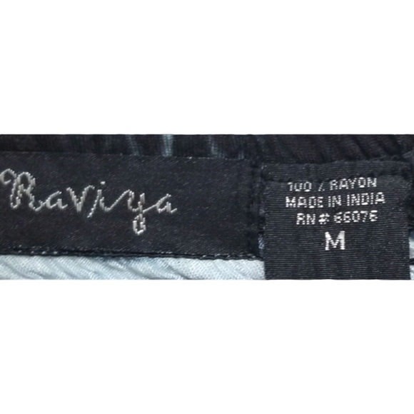 Raviya Tie Dye Smocked Swimsuit Cover Up Black & White Medium - Picture 3 of 5